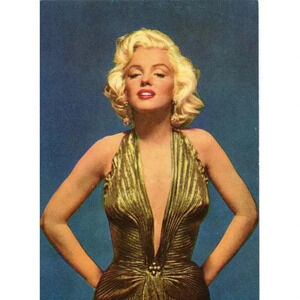 Vintage Color Sexy Marilyn Monroe In Gold Retro Cocktail Dress Photo #3024